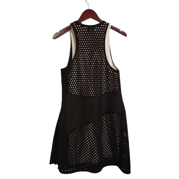 3.1 Phillip Lim Laser Cut Polka Dot Gathered Front Dress Size 2 Black - Picture 3 of 10